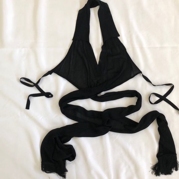 Host Pic💗 CHANEL Backless Cross Cross Black Runway Top - Picture 2 of 6